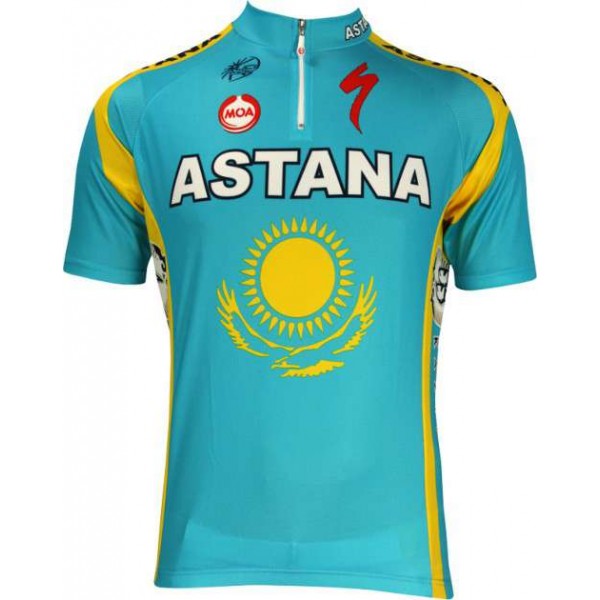 Astana kasachischer Meister 2010-Kurzarmtrikot mit kurzem Reißverschluss