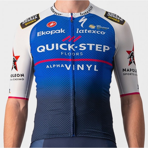 Quick Step-Alpha Vinyl 2022 CLIMBER'S 3.1 Radtrikot kurzarm(langer RV)